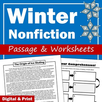 Preview of Winter Reading Comprehension Passage & Graphic Organizer - PDF & Digital