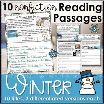Preview of Winter Reading Comprehension Passages