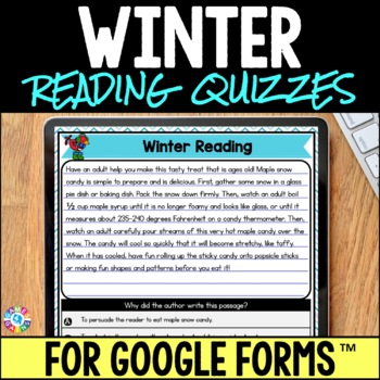 Preview of Winter Reading Comprehension Passages and Questions 3rd 4th 5th Grade Google ELA