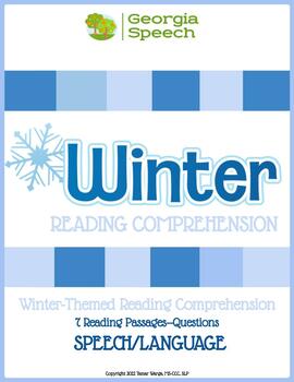 Preview of Winter Reading Comprehension Passages-Speech Therapy