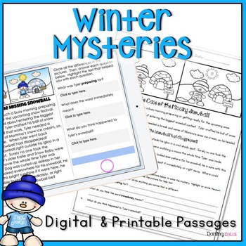 Preview of Winter Reading Comprehension Passages for Close Reading