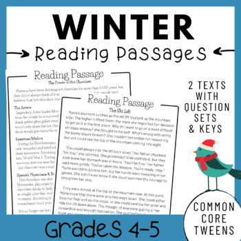 Winter Reading Prehension Passages And Questions Upper