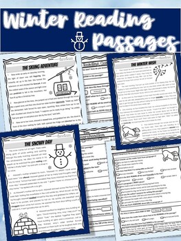 Preview of Winter Reading Comprehension Passages and Questions | Fiction Reading Passages