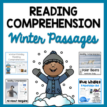 Preview of Winter Reading Comprehension Passages with Nonfiction Reading and Text Features