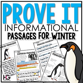 Preview of Prove IT Winter Reading Passages: Snow, Penguins, Polar Bears, Text Features