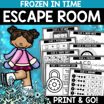 Preview of Winter Reading Escape Room Activity / January Escape Room
