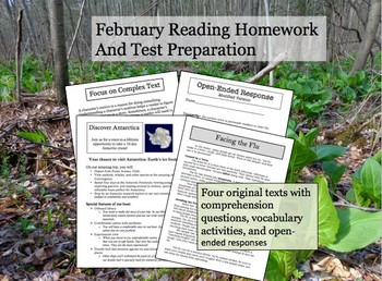 Preview of February Reading Homework and Test Preparation