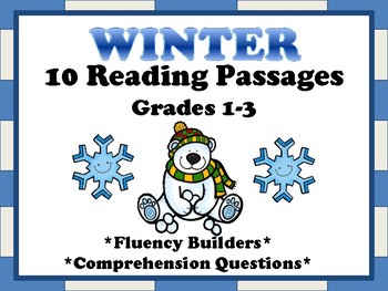 Preview of Winter Reading Passages for Fluency and Comprehension Grades 1-3