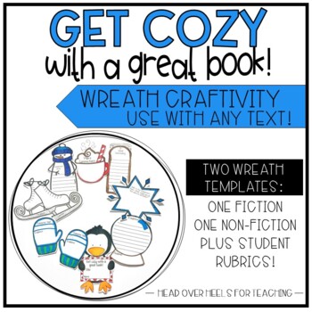 Preview of Winter Reading Wreath Craftivity | Use with any fiction or non-fiction text