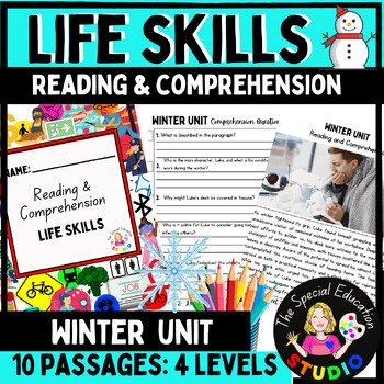 Preview of Winter Reading and Comprehension differentiated tasks Special Education activity