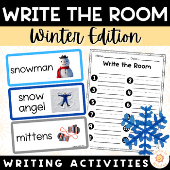 Preview of Winter Real Picture Writing Activity | Pre-K Kinder Write the Room | Montessori