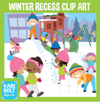 Preview of Winter Recess Clip Art with Bonus Winter Clothes