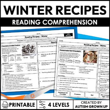 Preview of Winter Recipes | Life Skills Worksheets for Special Education
