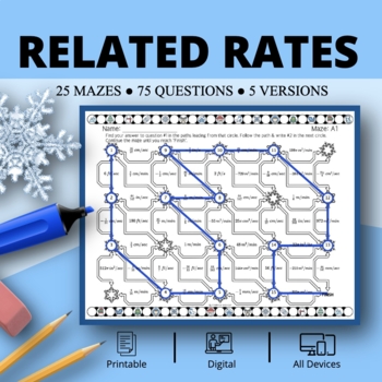 Preview of Winter: Related Rates Maze Activity