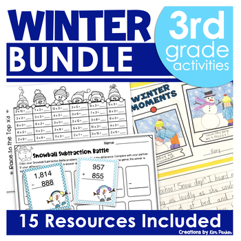 Preview of Winter Activities Bundle for Third Grade