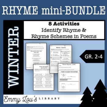 Preview of Winter Rhyme & Rhyme Schemes in Poems Partners or Independent