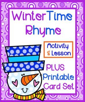 Preview of Winter Rhymes Lesson & Activity PLUS PRINTABLE Rhyme Card Set SMARTBOARD