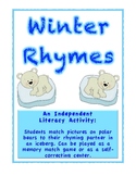 Winter Rhymes Matching Game - Literacy Activity