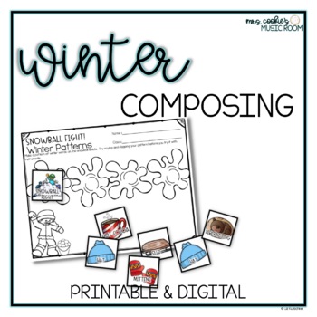 Preview of Winter Rhythm Composing Activity | Google Slides Option Included
