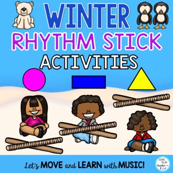Preview of Winter Rhythm Stick Activities: Rhythm Play Along  {Rhythm Icons, ta, ti-ti}