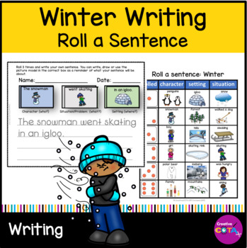 Preview of Occupational Therapy Winter Roll a Silly Sentence or Story Writing Centers 