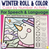 Winter Roll and Color by Number for Speech and Language Therapy