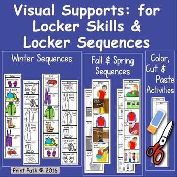 Preview of Winter Routines, Fall & Spring Dressing, Locker Skills: Visual Supports