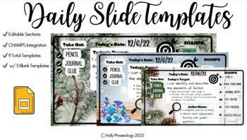 Preview of Winter Rustic Daily Google Slide Templates 