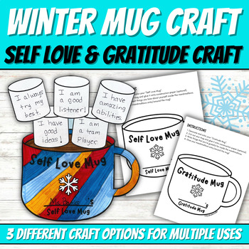 Preview of Winter S.E.L Mug Craft Activity | Self Love, Gratitude, and Goal Setting Craft