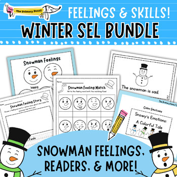 Preview of Winter SEL Activity & Social Story Bundle | Snowman Feelings & Social Skills