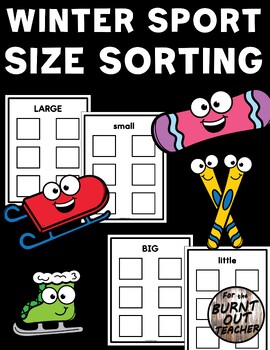 Preview of Winter SIZE SORTING Activities Big Little Large Small Sort Mats Centers Binder