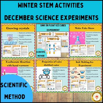 Preview of Winter STEM Activities - December Science Experiments - Snow Science Experiments
