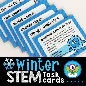 Preview of Winter STEM Activities Task Cards + SeeSaw