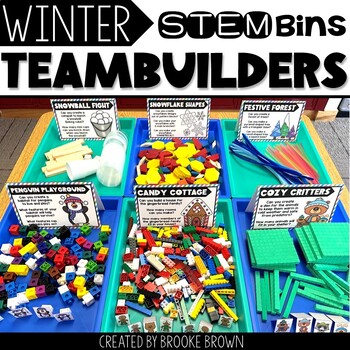 Preview of Winter STEM Bins® Teambuilders - Christmas, Holiday, Snow STEM Activities