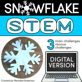 Preview of Winter STEM Challenges - Snowflake STEM (digital version)