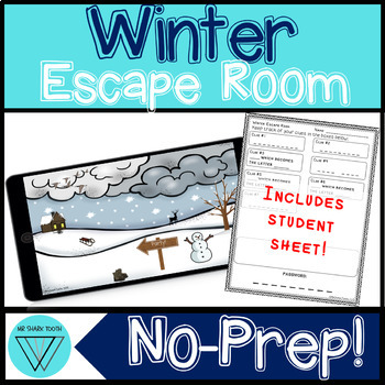 Preview of Winter STEM Escape Room - No-Prep Digital Snow Breakout Activity - Fun Challenge