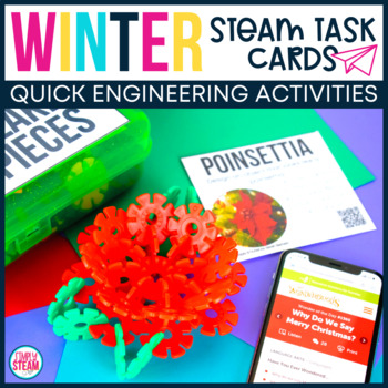 Preview of Winter STEM Task Cards | Christmas STEM Task Cards
