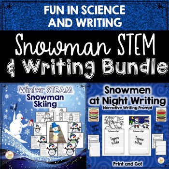 Preview of Winter STEM and Writing BUNDLE:  Snowmen Energy STEM and Snowmen at Night