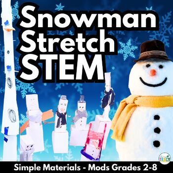 Preview of Winter STEM or Christmas STEM Activity - Snowman Stretch STEM Challenge