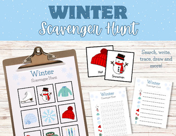 Preview of Write the Room Winter Scavenger Hunt - Literacy and Handwriting