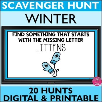 Preview of Winter Scavenger Hunt Digital Games No Prep Digital Games Google Classroom Party