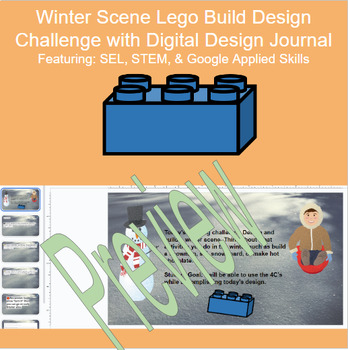 Preview of Winter Scene Lego Prompt Design Challenge with Digital Workbook and Lesson Plan