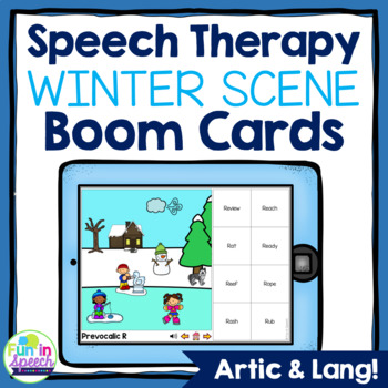 Preview of Winter Scene Speech Therapy Boom Cards