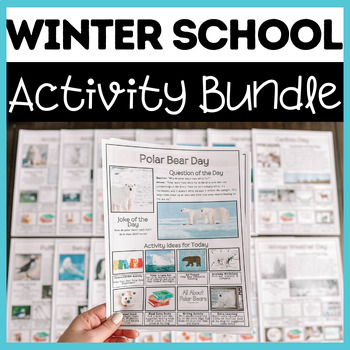 Preview of Winter School 2024 BUNDLE ACTIVITY PACK | 15 Days of Winter/Arctic Animal Themes