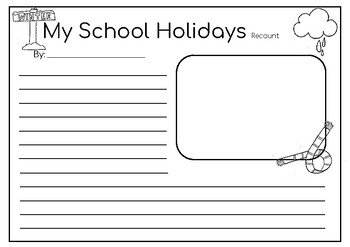 winter school holidays recount writing worksheet by teach