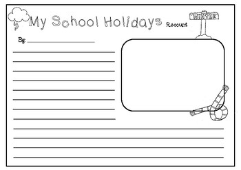 winter school holidays recount writing worksheet by teach