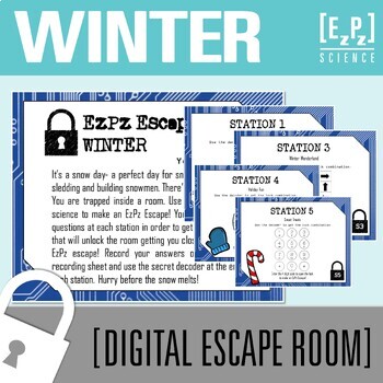 Preview of Winter Science Escape Room | Holiday Digital Breakout Review Game