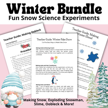 Preview of Winter Science Experiment Bundle | Making Oobleck | Slime | Science Lab.