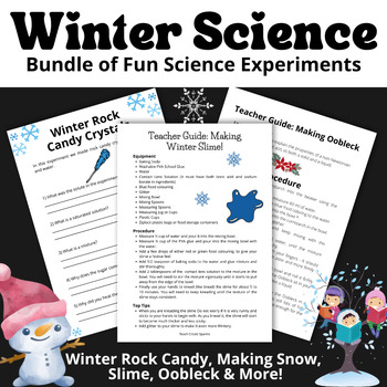 Preview of Winter Science Experiments Bundle | Rock Candy | Slime | Oobleck.