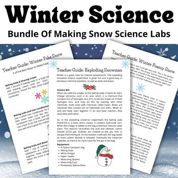 Preview of Winter Science Experiments Bundle | Snow | Snowman | Winter Activities.